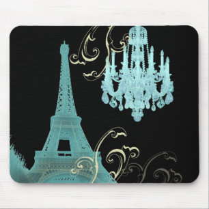 Mousepad Casamento vintage de Chandelier Torre Eiffel Paris