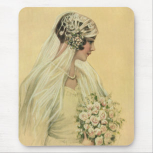 Mousepad Casamento vintage, Retrato de Noiva Vitoriana