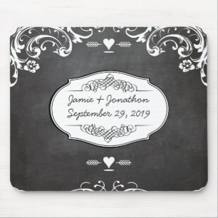 Mousepad Casamentos com Tipografia de Quadro Negro
