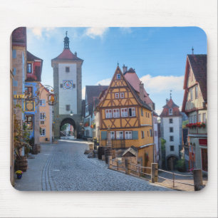 Mousepad Casas coloridas em Rothenburg, Alemanha