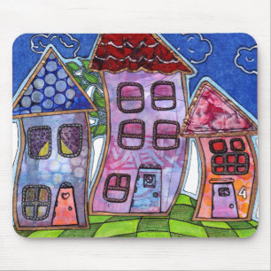 Mousepad Casas coloridas Funky