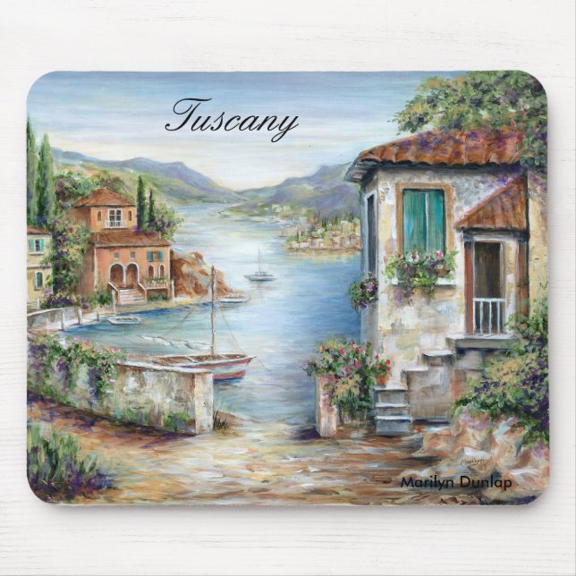 Mousepad Casas de campo de Tuscan pelo lago (Frente)