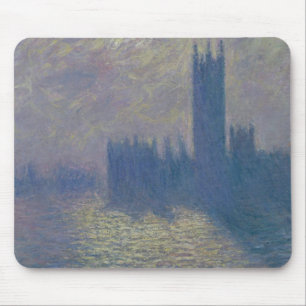 Mousepad Casas de Claude Monet do parlamento, céu