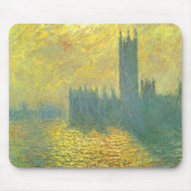 Mousepad Casas do Parlamento, Stormy Sky, por Claude Monet (Frente)