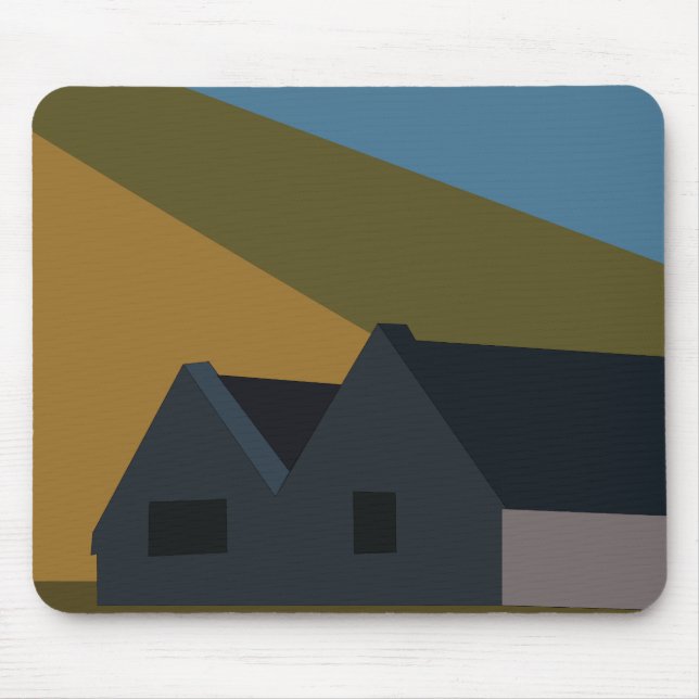 Mousepad Casas Montanhas Natureza Paisagem (Frente)