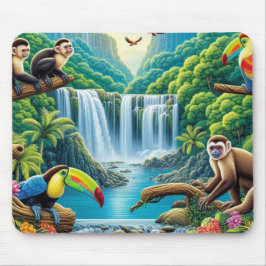 Mousepad Cascata tropical da floresta tropical úmida