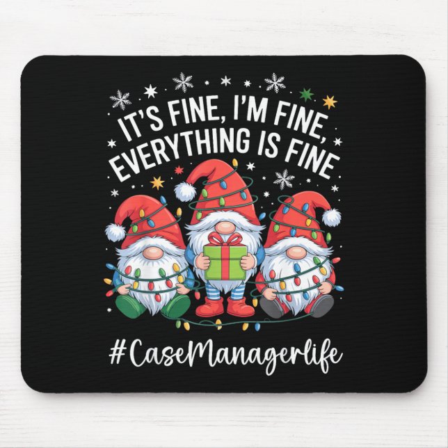 Mousepad Case Manager Gnome Everything Is Fine Funny Christ (Frente)