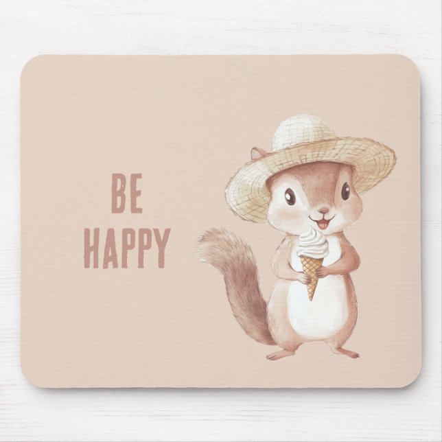 Mousepad Casquinha de Sorvete Esquilo Feliz (Frente)