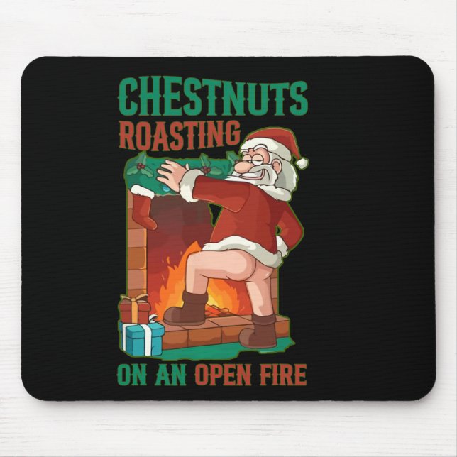 Mousepad Castanhas Em Torno De Papais noeis De Lata Engraça (Frente)