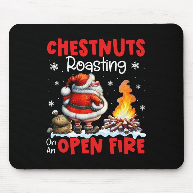 Mousepad Castanhas Em Torno De Papais noeis De Lata Engraça (Frente)