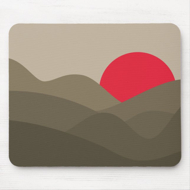 Mousepad Castanho-de-amendoim-sol mínimo (Frente)