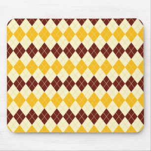 Mousepad Castanho - Escocês Amarelo - Padrão de Tartan