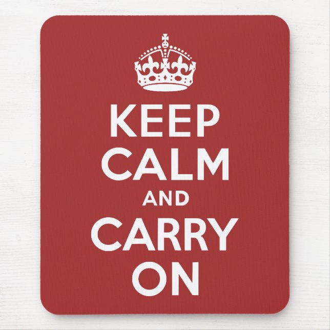 Mousepad Castanho Vermelho Fica Calmo e Continua (Frente)