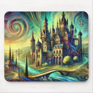 Mousepad Castelo de Fantasia com Céu Giratório e Rio Fluind