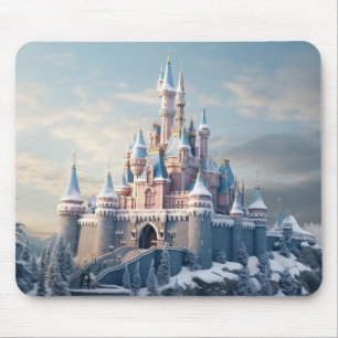 Mousepad Castelo digital fantasma nas montanhas