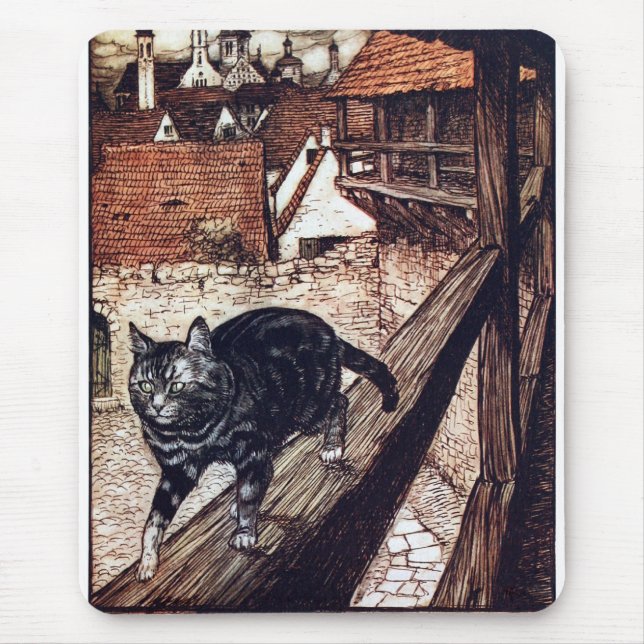 Mousepad Castelo Gato Rackham Ilustração (Frente)
