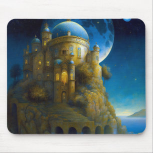 Mousepad Castle Fantasy Moon Landscape