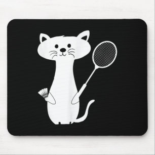 Mousepad Cat Badminton Shuttle Para Mulheres Homens Criança