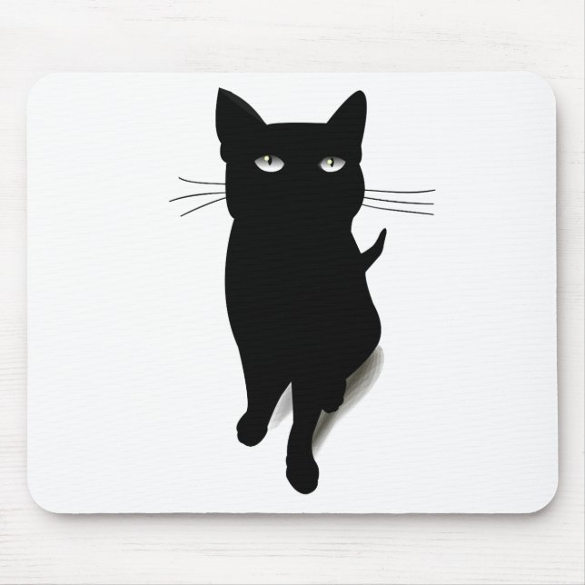 Mousepad Cat Blackcat Black Cat Vetor Felino Pet (Frente)
