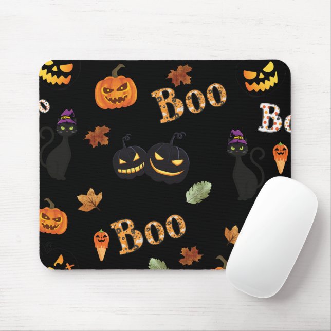 Mousepad Cat Boo Halloween (Com mouse)