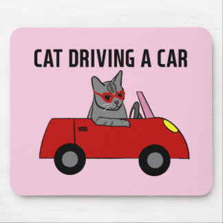 Mousepad Cat dirigindo um carro