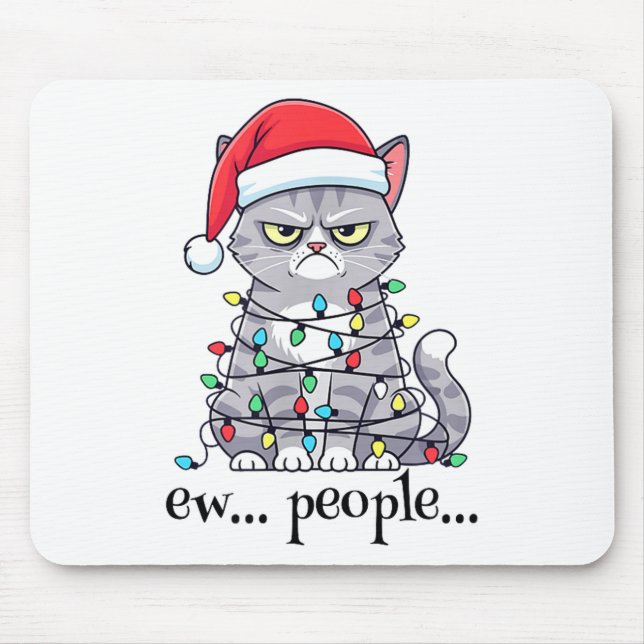 Mousepad Cat Ew People Adult Humor Mens Womens Introvert An (Frente)