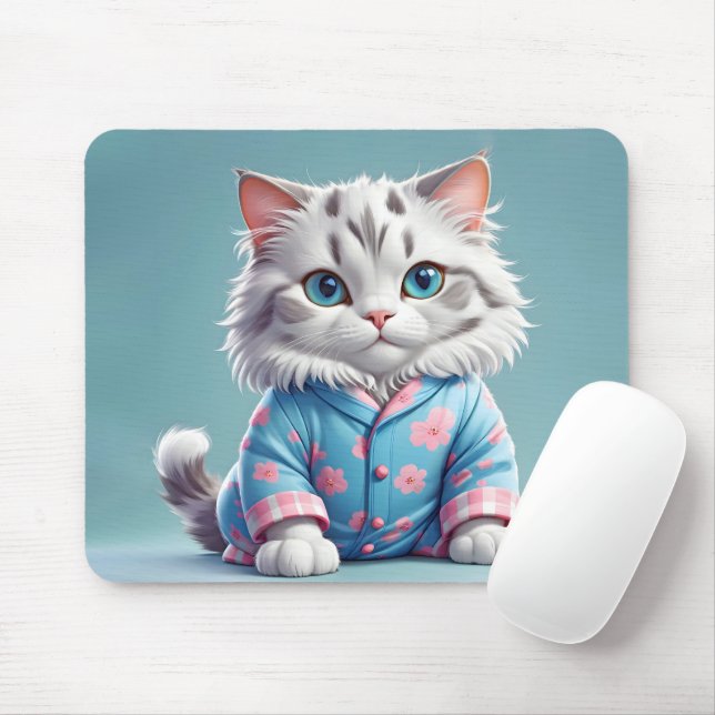 Mousepad Cat In Pajamas (Com mouse)