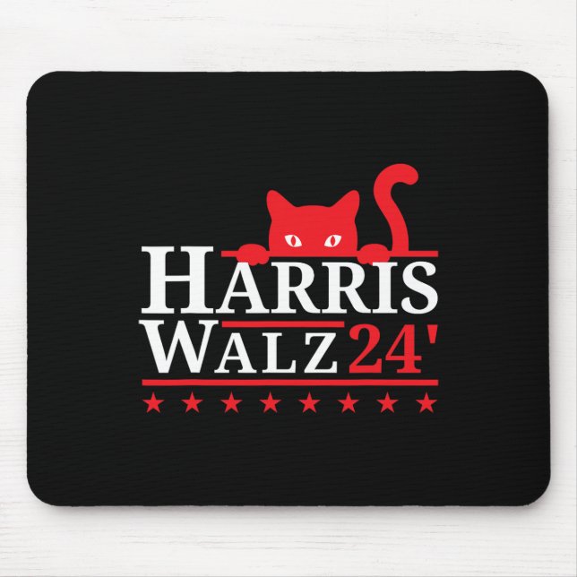 Mousepad Cat Lady For Kamala Harris Tim Walz Vp 2024 (Frente)