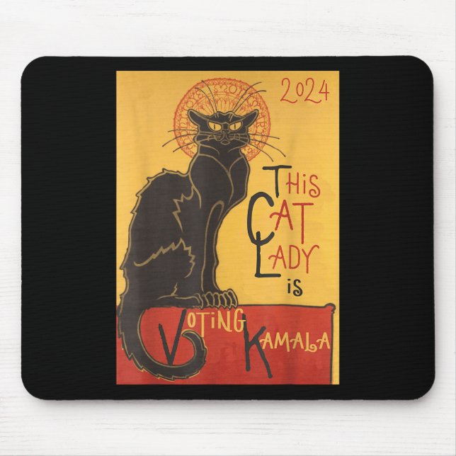 Mousepad Cat Lady Kamala Le Chat Noir Funny Ballot (Frente)