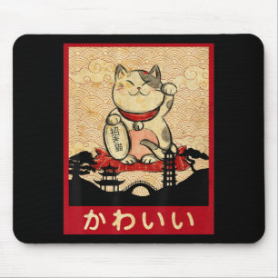 Mousepad Cat Ramen Bowl Anime japonês Noodles Kawaii Neko