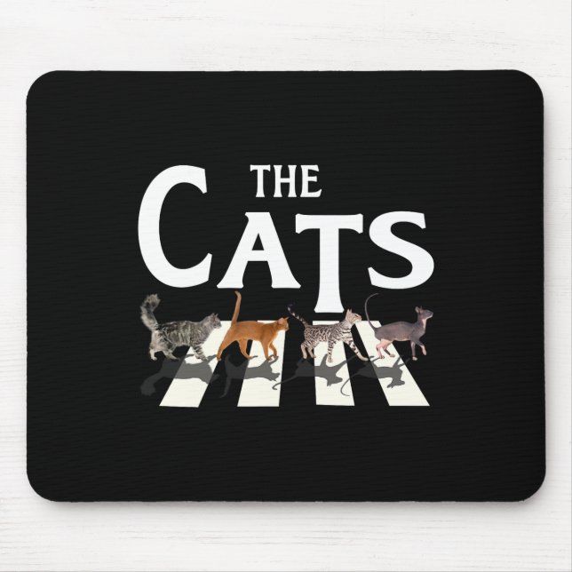 Mousepad Cat Rock Música Engraçada presentes para gatos (Frente)