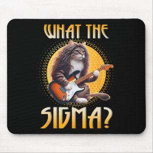 Mousepad Cat Sigma Camisa Engraçada Sigma Brainrot Meme Riz