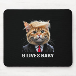 Mousepad Cat Trump 9 Lives Baby Trump 2024 Win Victory Winn