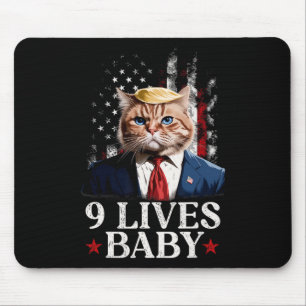 Mousepad Cat Trump 9 Lives Baby Trump 2024 Win Victory Winn