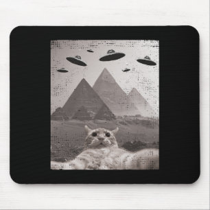 Mousepad Cat Ufo Meme - Gato Engraçado Selfie Com Ufos