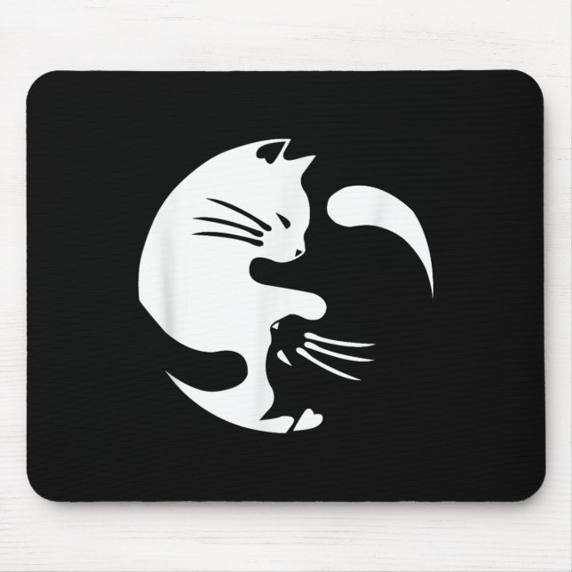 Mousepad Cat Yin Yang Peace Loving Interconnected Gift Idea (Frente)