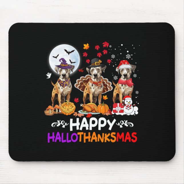Mousepad Catahoula Leopard Cachorro de Natal Hallothankmas  (Frente)