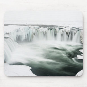 Mousepad Catarata Godafoss, inverno, Islândia