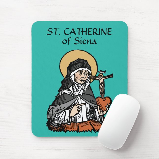 Mousepad Catarina de Siena com Coração Crucifixo (Com mouse)