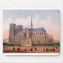 Mousepad Catedral de Notre Dame impressão de 1870, Paris Fr