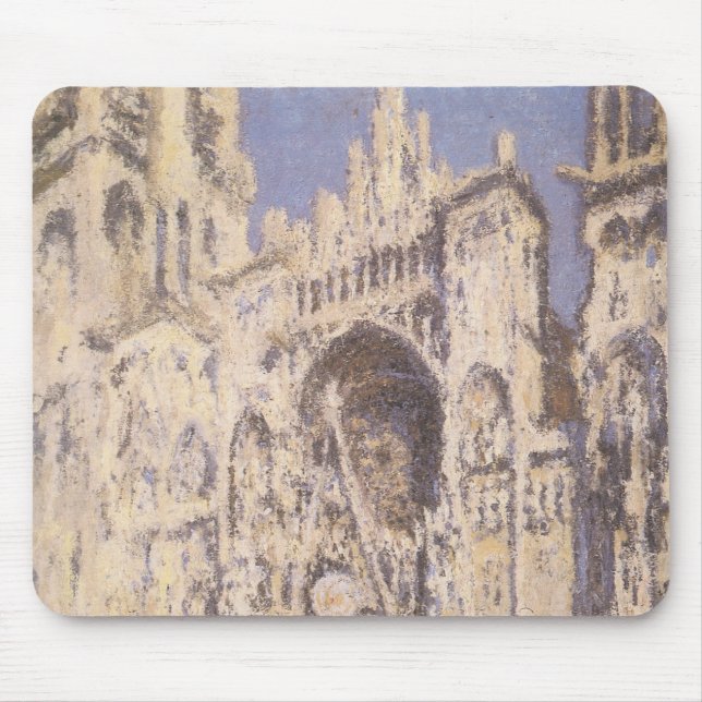 Mousepad Catedral de Rouen, Harmony Blue Dourado por Claude (Frente)