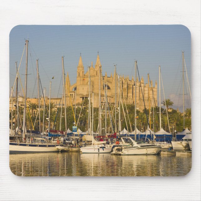 Mousepad Catedral e marina, Palma, Mallorca, Espanha 2 (Frente)