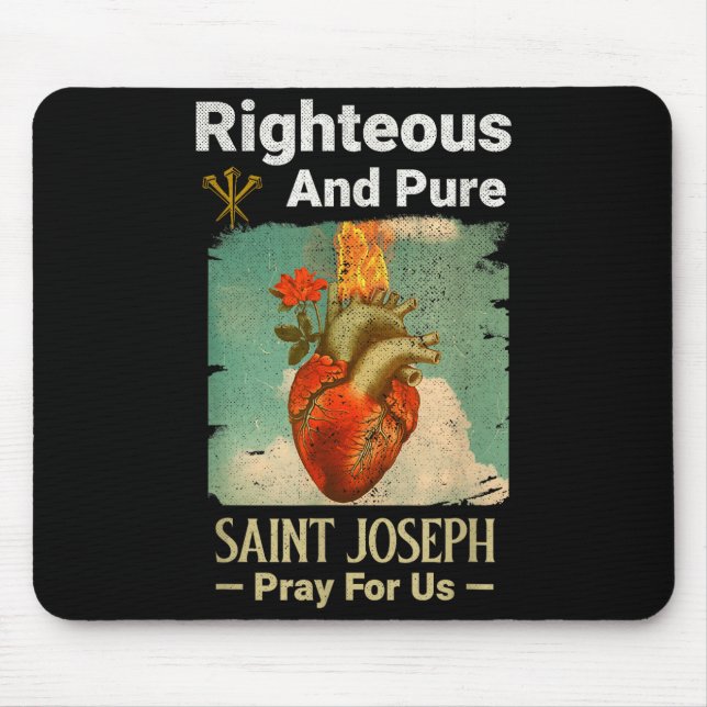 Mousepad Católico St. José, Padroeiro dos Pais, Reze (Frente)