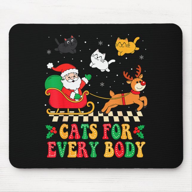 Mousepad Cats For Everybody Christmas Cat Funny Xmas Women  (Frente)