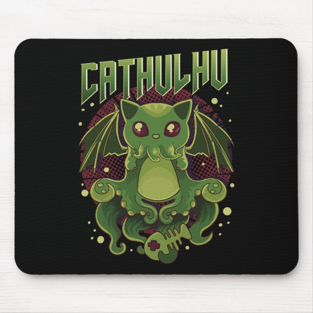 Mousepad Catulhu Kawaii Cat Cthulhu, Bonito E Engraçado (Frente)