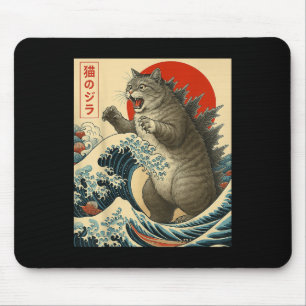 Mousepad Catzilla Cat Arte Japonesa Bonita presentes Para H