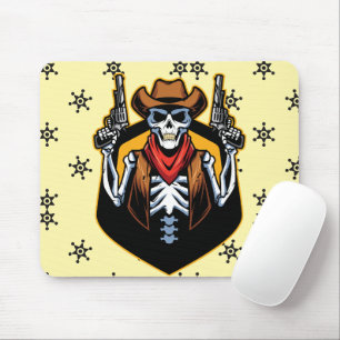 Mousepad Caubói assustador com armas Arte rústica