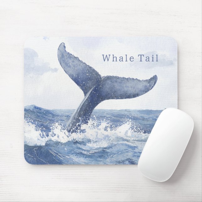 Mousepad Cauda de Baleia Oceano Azul (Com mouse)