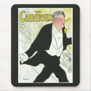 Mousepad Caudieux por Toulouse Lautrec, Vintage Art Nouveau
