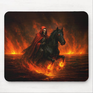 Mousepad Cavaleiro Assustador Noturno Em Garanhão Preto
